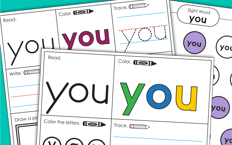 Sight Word Worksheets: You