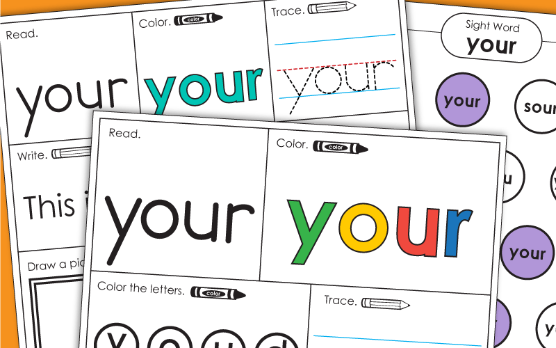 Sight Word Worksheets: Your