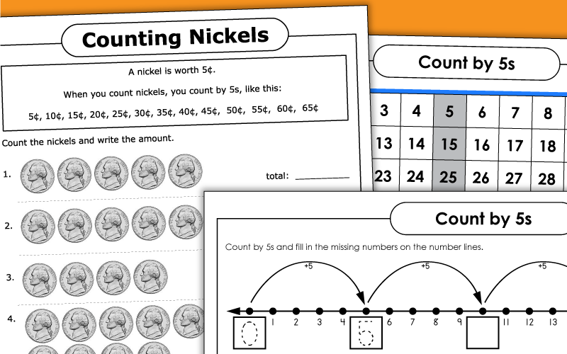 Skip Counting by 5s Worksheets