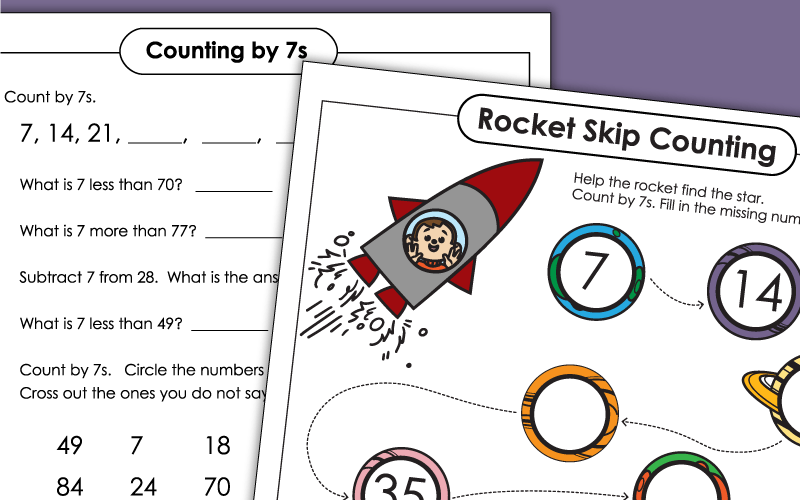 Skip Counting by 7s Worksheets