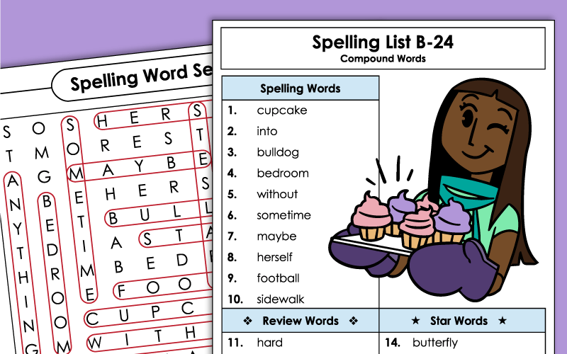 Spelling Worksheets - Grade 1 - Unit 24