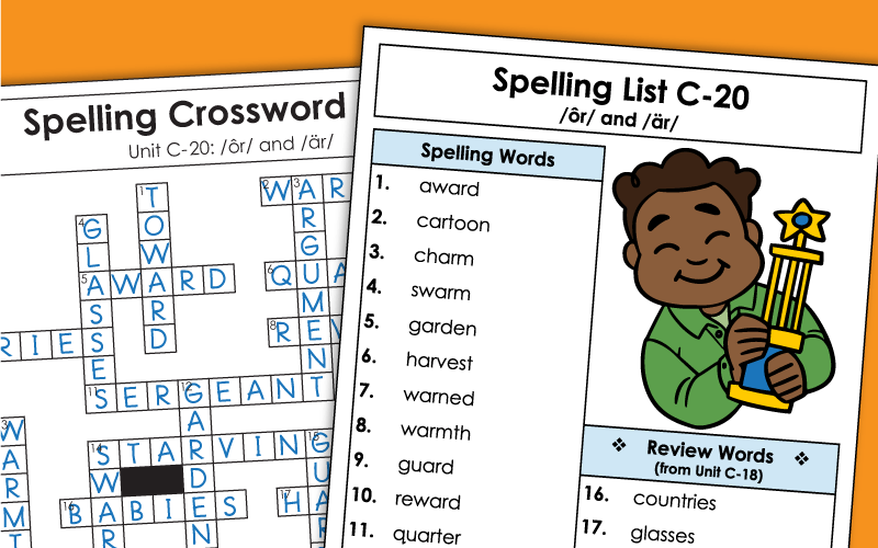 3rd Grade Spelling Worksheets - Unit 20