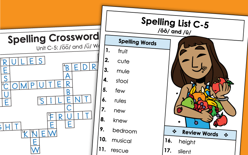 Spelling Worksheets - 3rd Grade - Unit 5