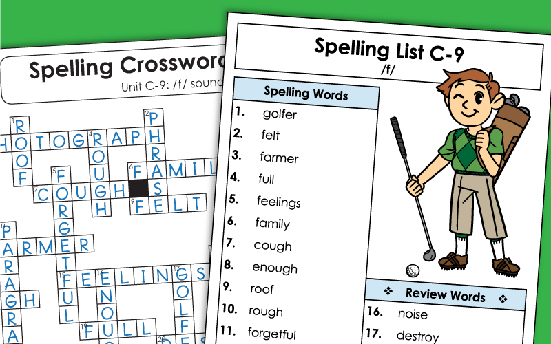 Third Grade - Unit 9 - Spelling Worksheets