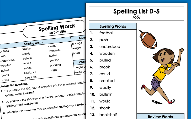 Spelling Worksheets - Grade 4 - Unit 5