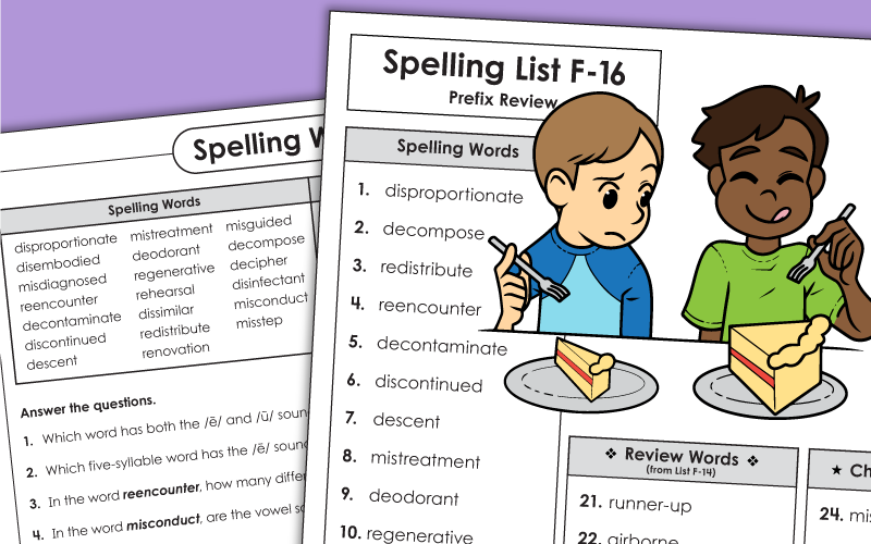 Sixth Grade Spelling Printables