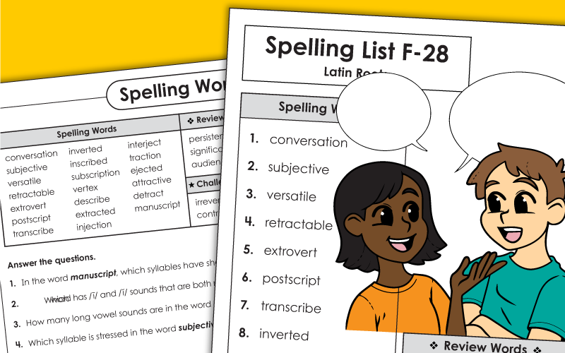 Spelling 6th Grade Worksheets