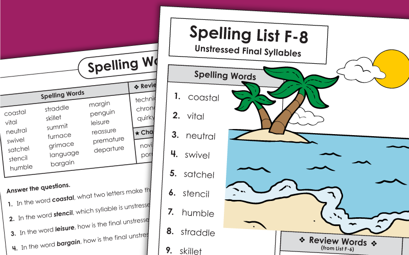 6th Grade Spelling Worksheets