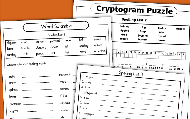 Spelling Worksheets