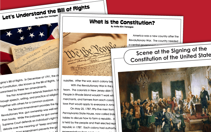 US Constitution Worksheets