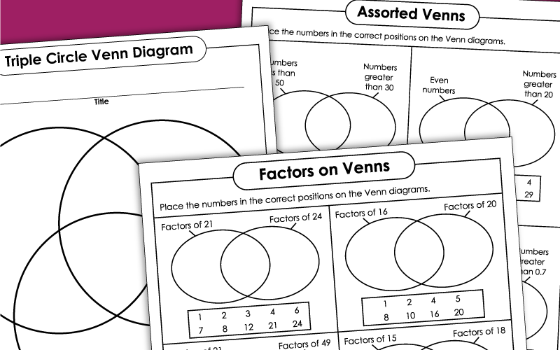 Venn Diagram Worksheets