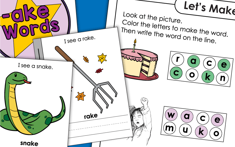 Word Family Worksheets -ake Words