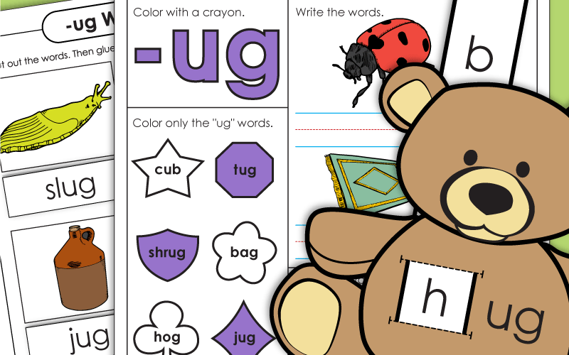 Word Family Worksheets -ug