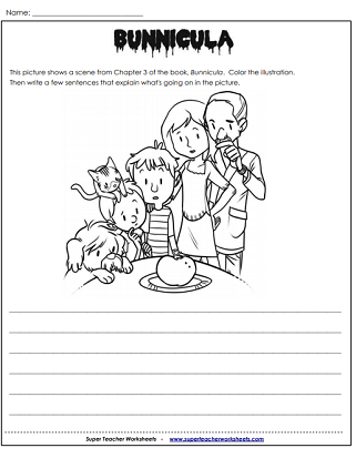 Bunnicula - Summarize Picture Worksheet