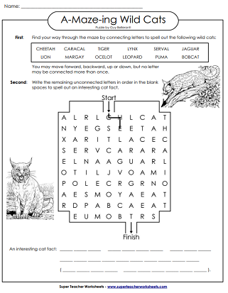 Puzzle Maze Worksheets