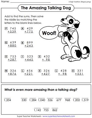 3-Digit Addends Worksheet