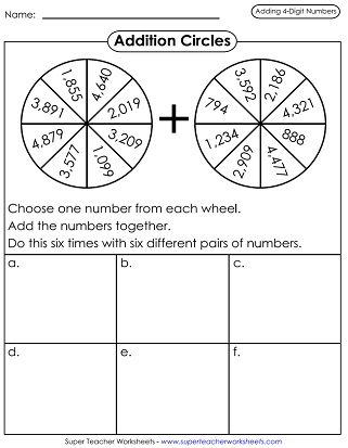 4-Digit Addition Worksheet