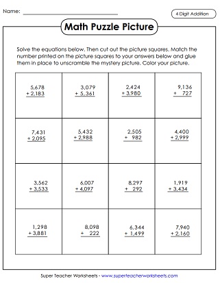 Addition Printable Puzzle