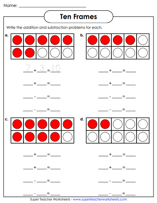 Making 10 Worksheets - Ten Frames