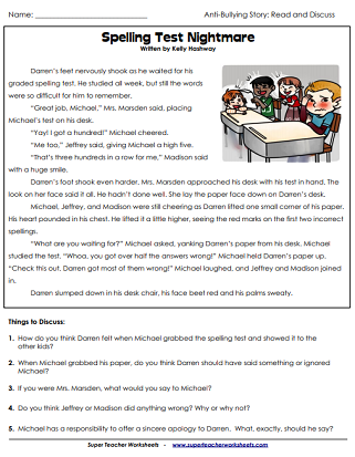 Anti-Bullying Printable Worksheets