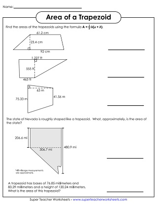 Advanced Area of Trapezoids