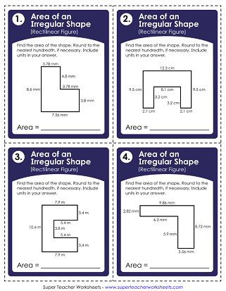 Area of Irregular Shapes Task Cards