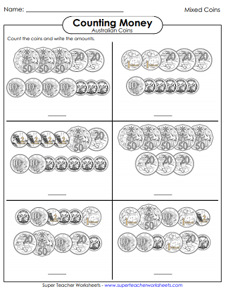 Printable Australian Money Worksheets