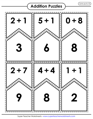 Basic Addition Worksheets - Puzzles