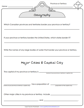 Canada Worksheets - Province/Territory Report