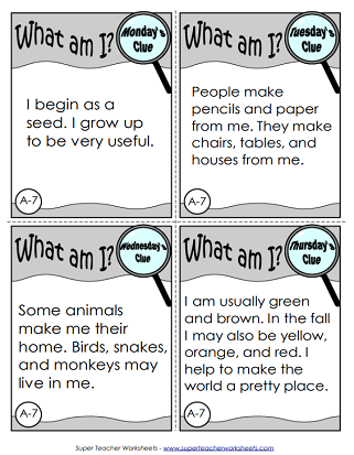 What Am I? - Challenge Worksheets