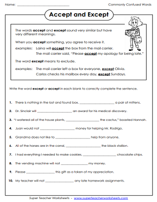 Commonly Confused Words Worksheets