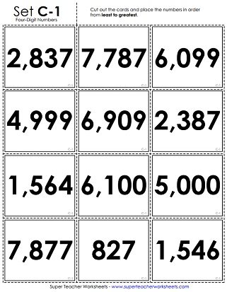 Ordering Numbers Game (4-Digit)