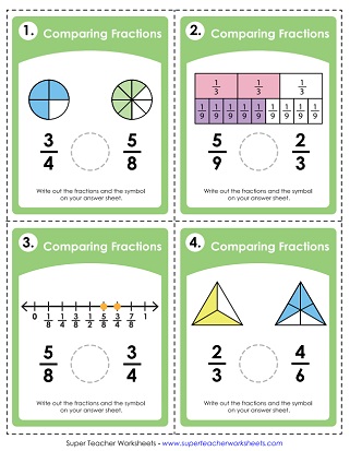 Comparing Fractions Task Cards