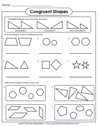 Congruent Shapes Worksheet