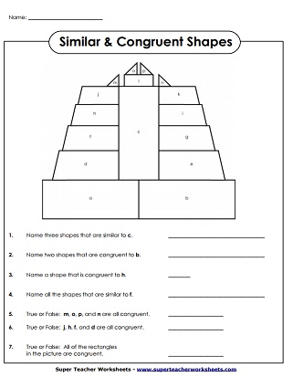 Similar Congruent Shapes Printable