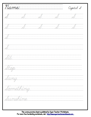 Printable Cursive Letter Worksheets