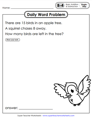 Daily Word Problem Worksheets - 2nd Grade