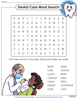 Dental Care Worksheets