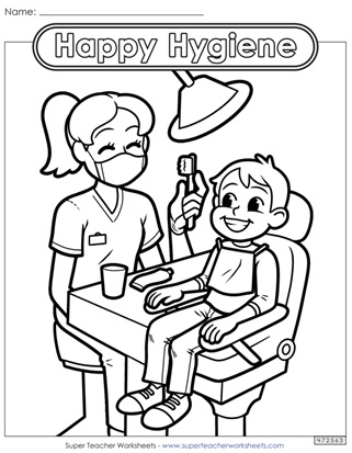 Dental Health Coloring Worksheets