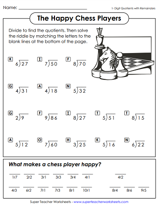 Division with Remainders - Printable Activities and Worksheets