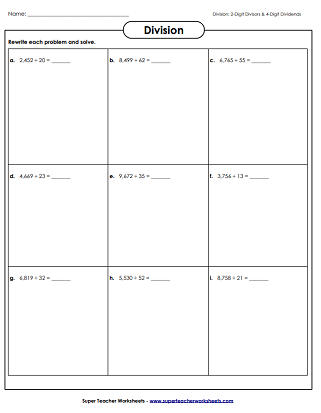 Division Worksheets - Long Division