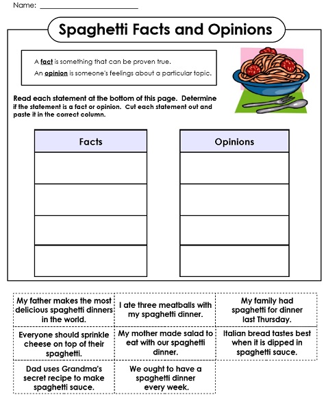 Fact - Opinion Printables