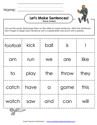 Football Worksheets (Printable)