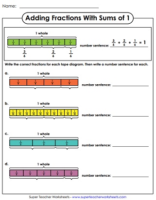 Tape Diagram Fraction Addition