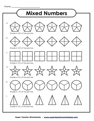 Mixed Numbers Worksheet