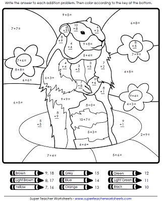 Groundhog Day Math Worksheet