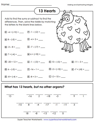 Integer Riddle (Add, Subtract)