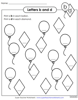 b and d Reversal Worksheets