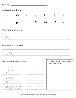 Printable Letter G Worksheets