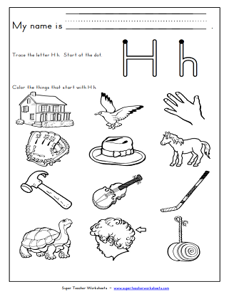 Letter H Coloring Worksheet